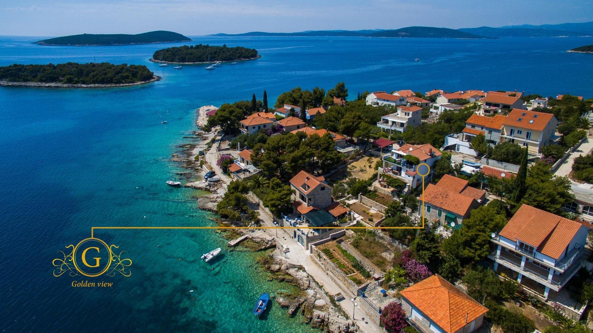 Golden View Luxury Apartment Maslinica Bagian luar foto